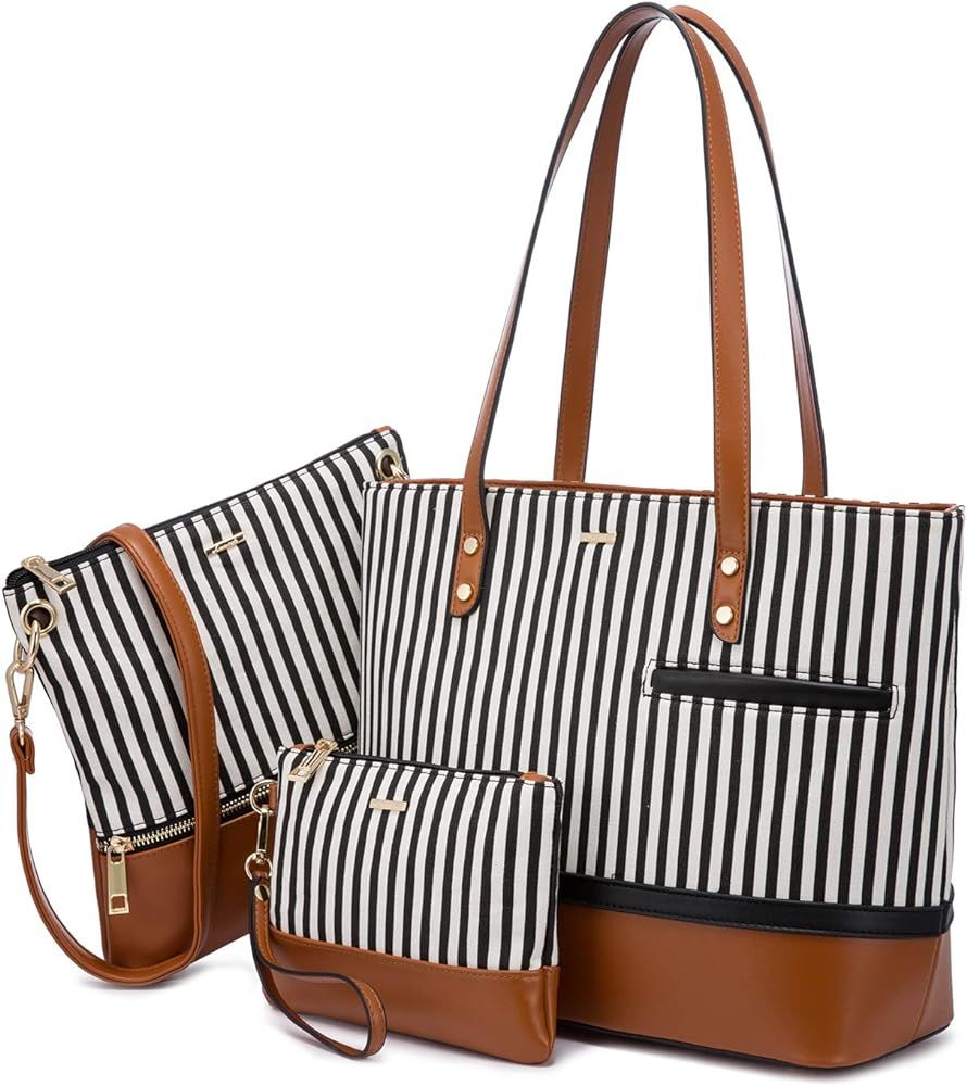 LOVEVOOK Womens Purses Satchel Handbags Shoulder Hobo Tote Bag Top Handle Crossbody 3pcs Purse Se... | Amazon (US)