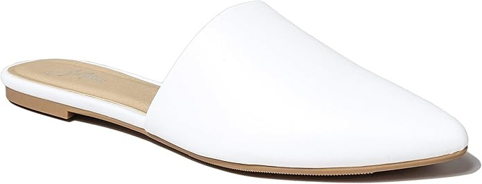 J. Adams Lennox Mules for Women - Closed Pointed Toe Flat Heel Slides | Amazon (US)