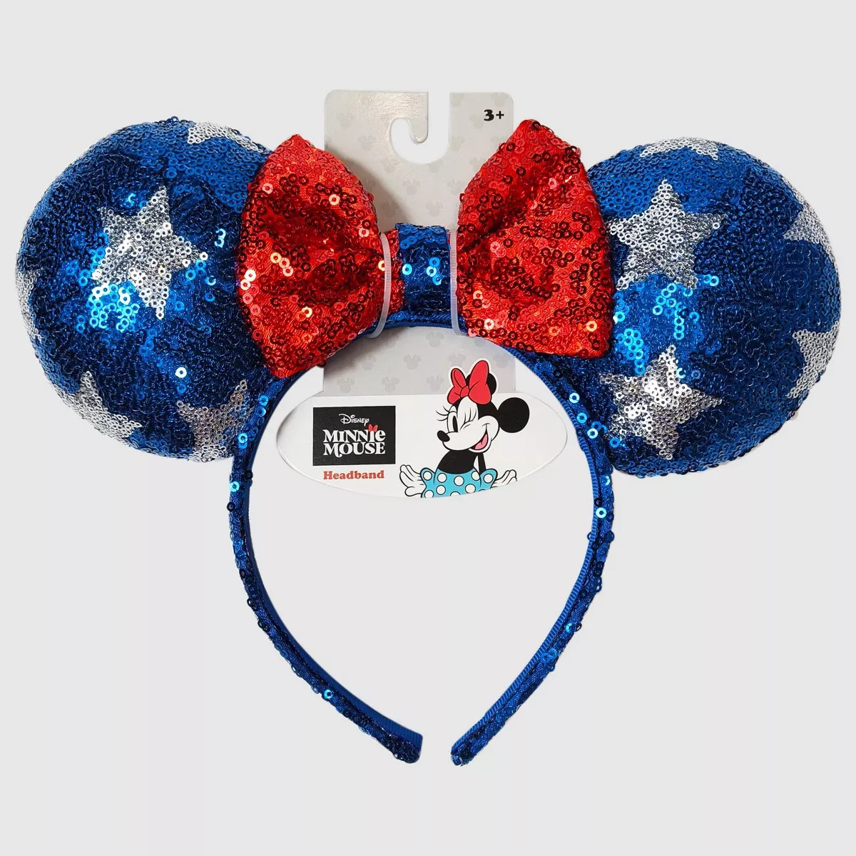 Girls' 4th of July Minnie Mouse Ears Headband: Fashion Accessory for All Hair Types, Polyester Ma... | Target