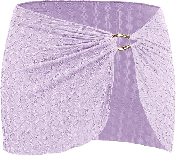 ZAFUL Sarong Coverups for Women Textured Beach Vacation Bathing Suit Cover Up Wrap Swim Bikini Mi... | Amazon (US)