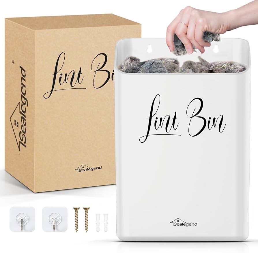 Sealegend Magnetic Lint Bin Lint Trash Can for Laundry Room Organization and Storage Dryer Lint B... | Amazon (US)