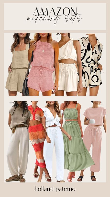 Matching sets from Amazon 
Summer fashion, spring outfits, travel fashion

#LTKSeasonal #LTKunder50 #LTKstyletip