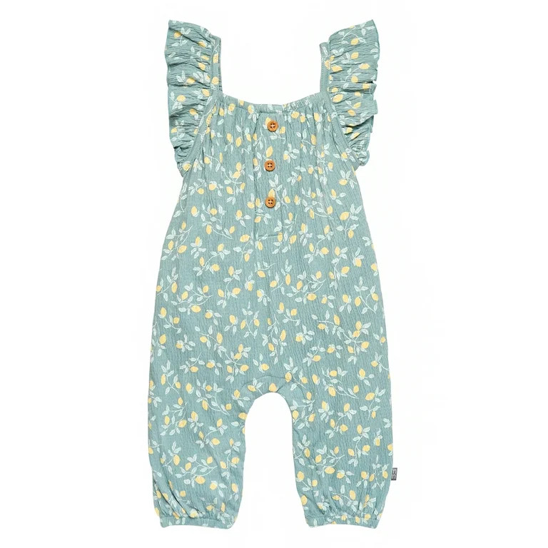 Modern Moments by Gerber Baby Girl Long Leg Romper, Sizes 0/3 Months - 24 Months | Walmart (US)