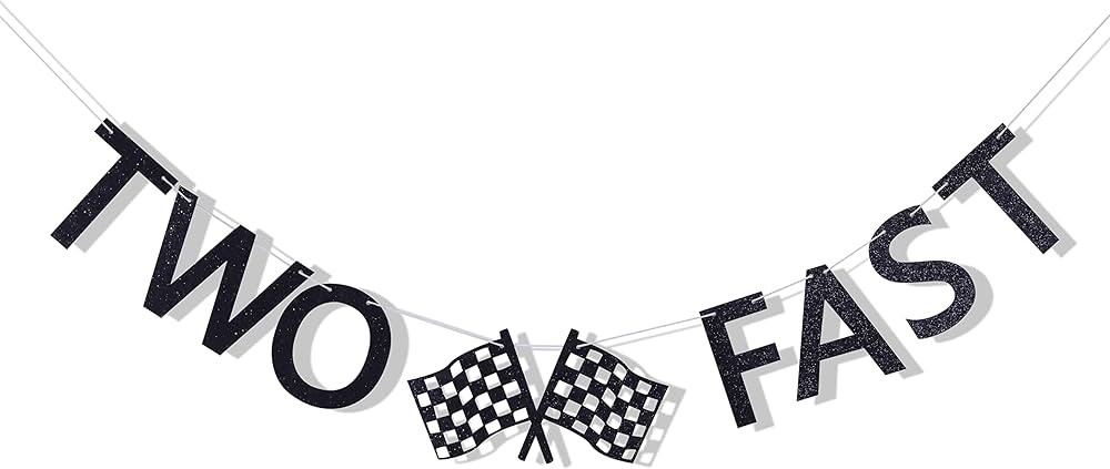 Two Fast Banner - Two Fast Birthday Decorations,Racing Second Birthday Party Decorations,Race Car... | Amazon (US)