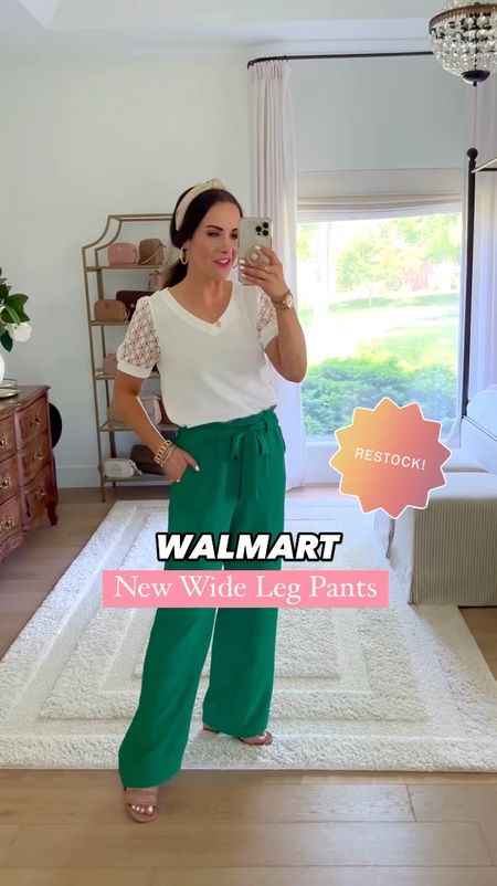 RESTOCK alert! $20 viral pants + $17 tops! 👏 Comment LINK below for direct links sent right to your DMs! 😍 We found the cutest tie waist pants that are so comfy and perfect for spring & summer! This gorgeous green color just restocked in ALL sizes!!!! 🎉 They come in 15+ colors and run true to size {but size up if between for the best fit}. We have size small on here. They are breezy too so perfect for warm temps! ☀️We are also loving these adorable flutter sleeve blouses that comes in a ton of colors. This crochet waffle knit top does as well! 🛍️ Comment below if you’d like us to send you all the details! P.S. these tops are on sale for just $17 and come in tons or colors as well! 🎉

#LTKFindsUnder50 #LTKSaleAlert