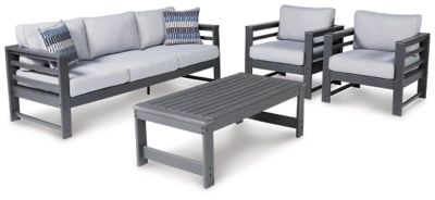 Amora Outdoor Sofa and 2 Chairs with Coffee Table | Ashley Homestore