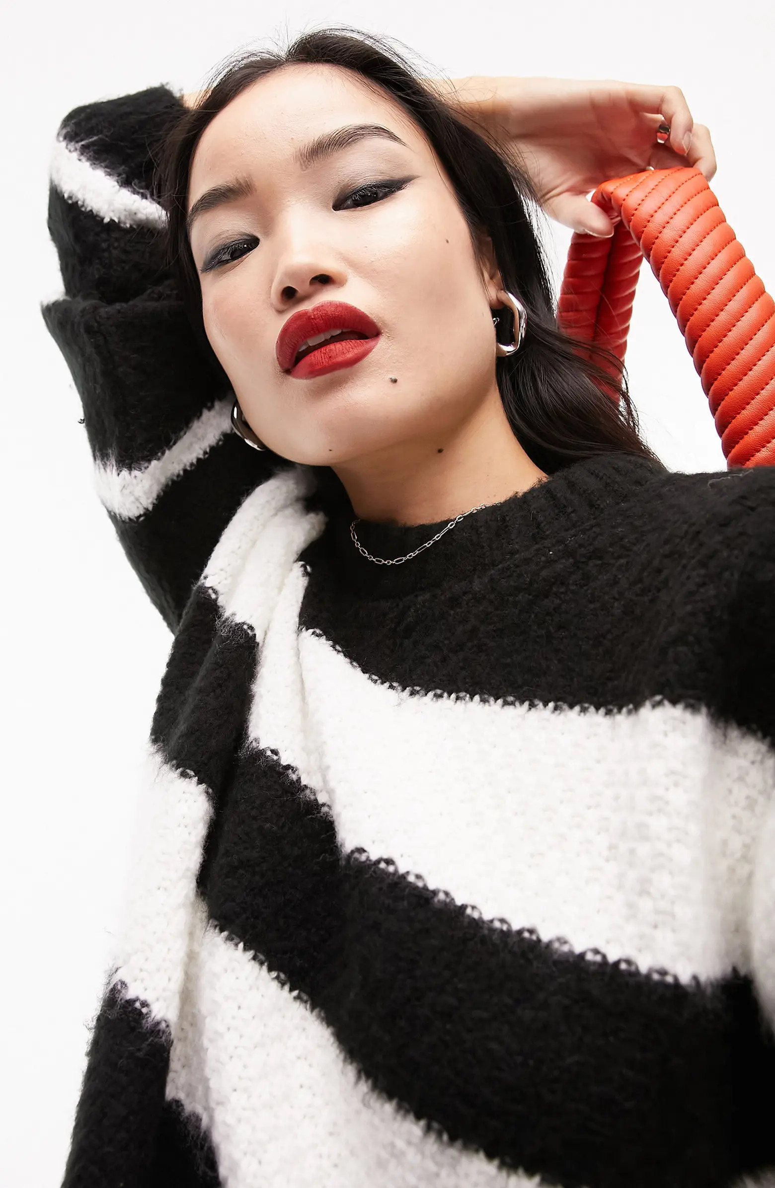 Topshop Textured Stitch Stripe Sweater | Nordstrom | Nordstrom