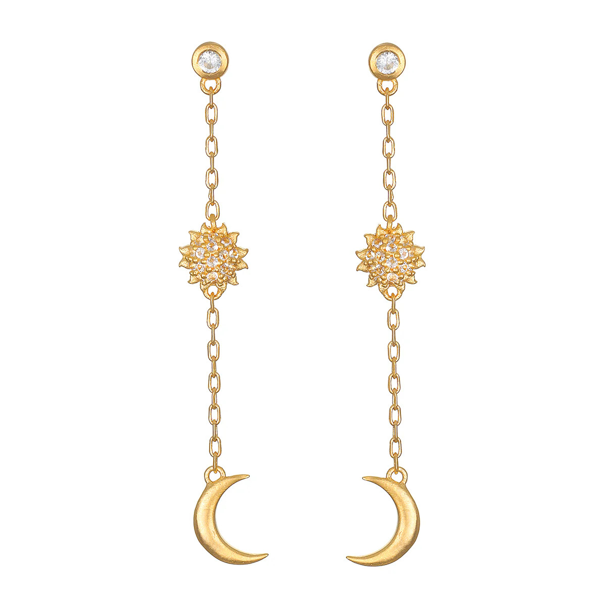 Sun and Moon Dangle Earrings | Satya Jewelry