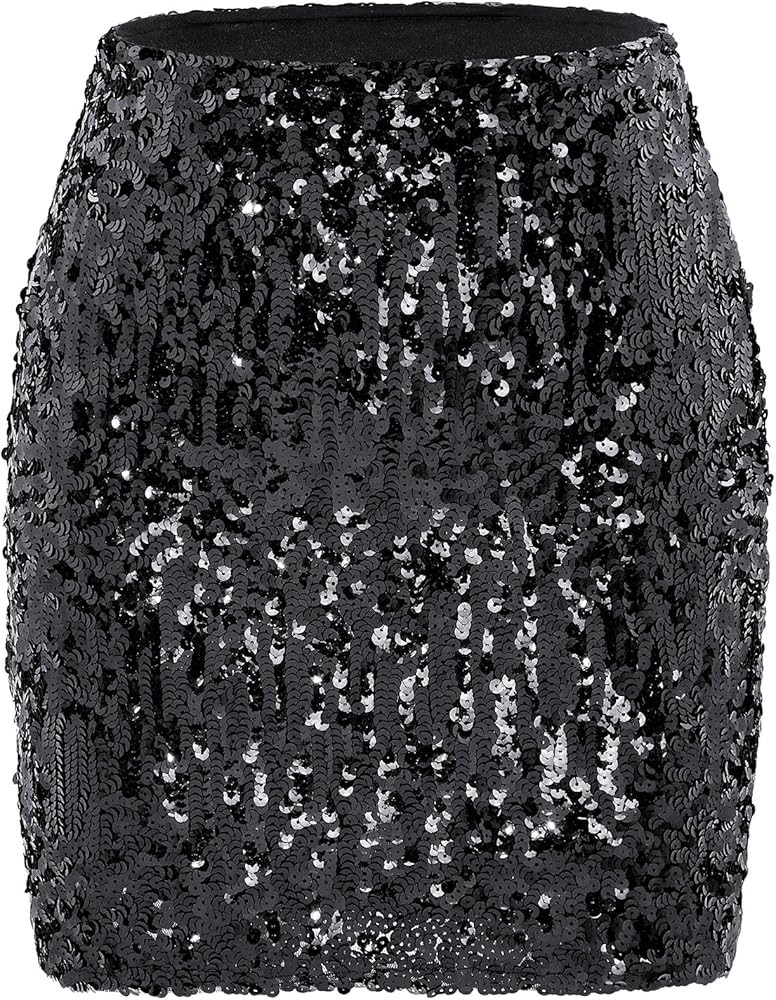 Century Star Sequin Skirt Sparkly Mini Skirts for Women High Waist Bodycon Glitter Club Night Out... | Amazon (US)