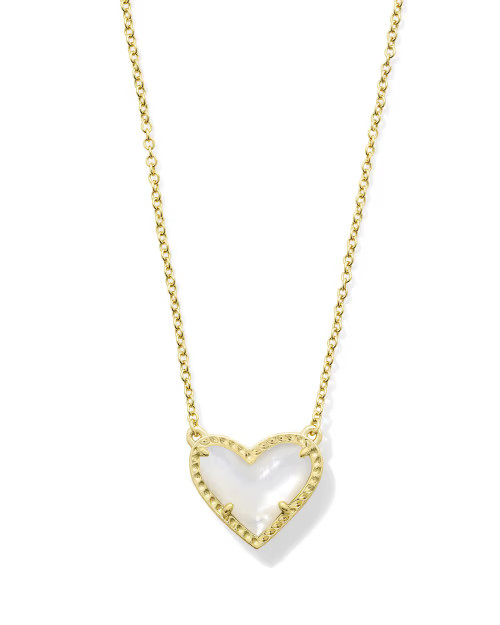 Ari Heart Gold Pendant Necklace in Ivory Mother-of-Pearl | Kendra Scott