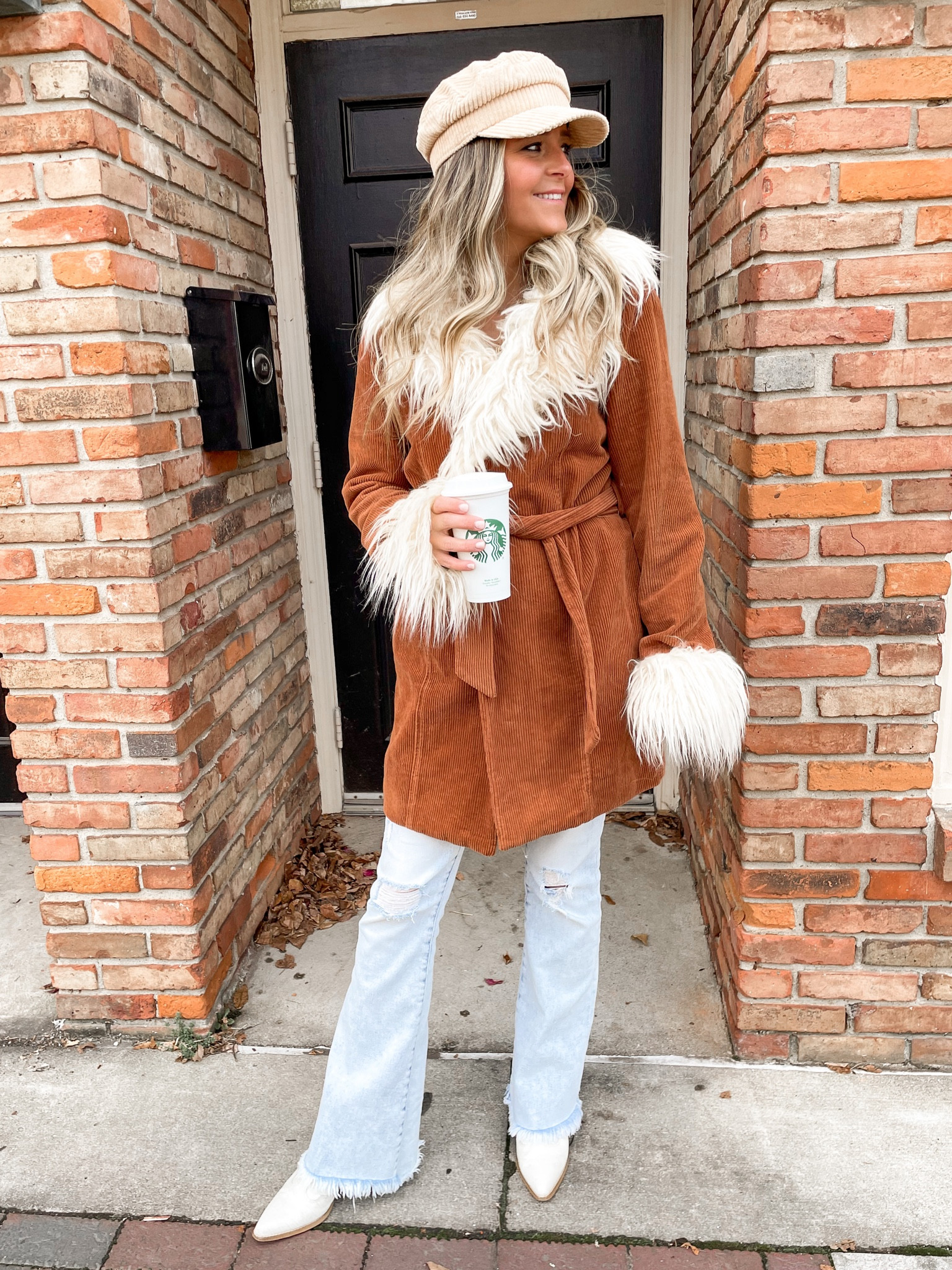 This fur jacket from Altar’d State is such a statement! Topped off with the cutest corduroy hat! Girl get yourself these flare jeans! Stretchy and so comfortable! ❤️

#LTKSeasonal #LTKstyletip #LTKHoliday