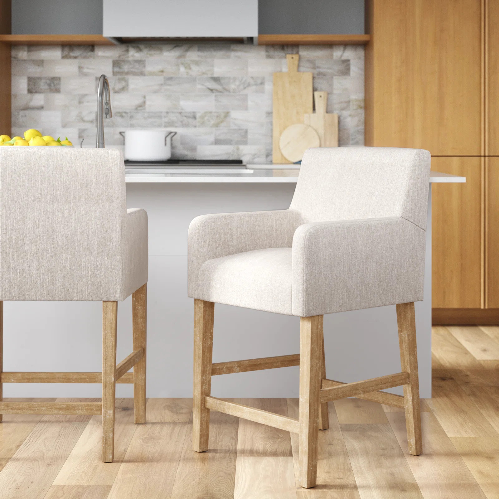 Alighiero Solid Wood 26" Counter Stool (Set of 2) | Wayfair North America