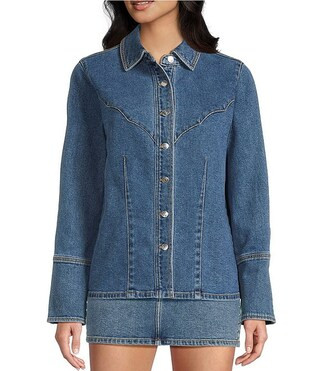 GB Western Denim Button Up Shirt | Dillard's | Dillard's