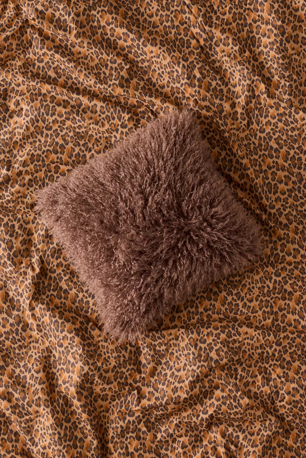 Dakota Shaggy Faux Fur Jacquard Throw Pillow | Urban Outfitters (US and RoW)