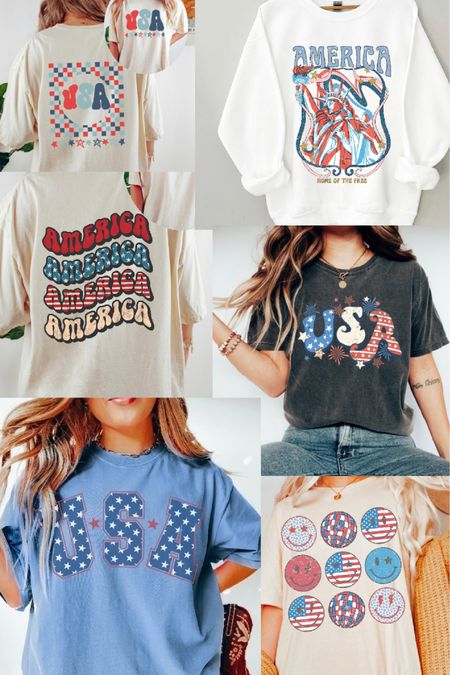 Womens 4th of July outfits | graphic tees for summer | summer shirts | women’s Independence Day outfits | 4th of July shirts | America shirt | USA clothes 

#LTKGiftGuide #LTKunder50 #LTKSeasonal