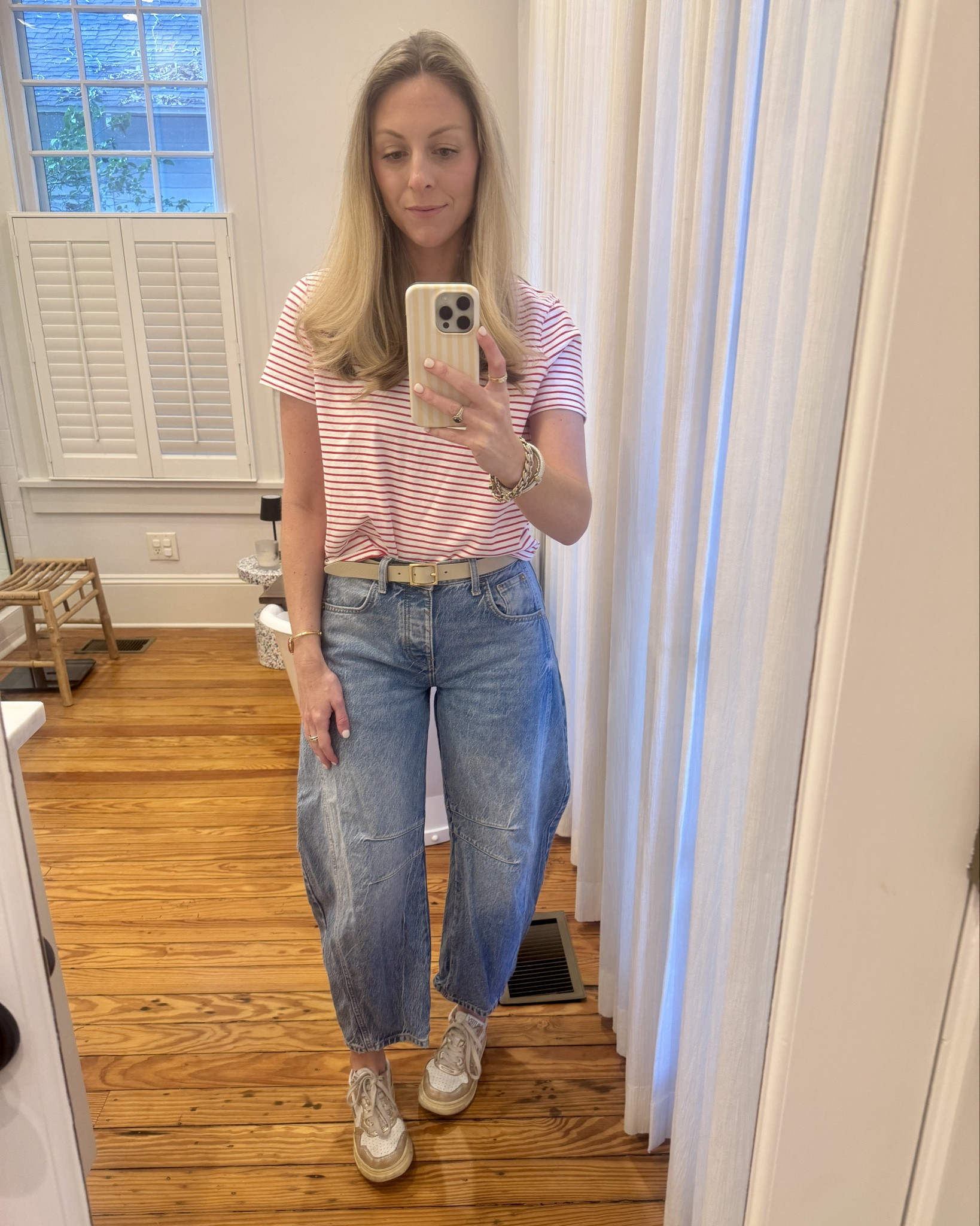 casual gameday at home! I will be living in these barrel leg jeans for the foreseeable future 🏈❣️

#LTKSeasonal #LTKFindsUnder100 #LTKSaleAlert