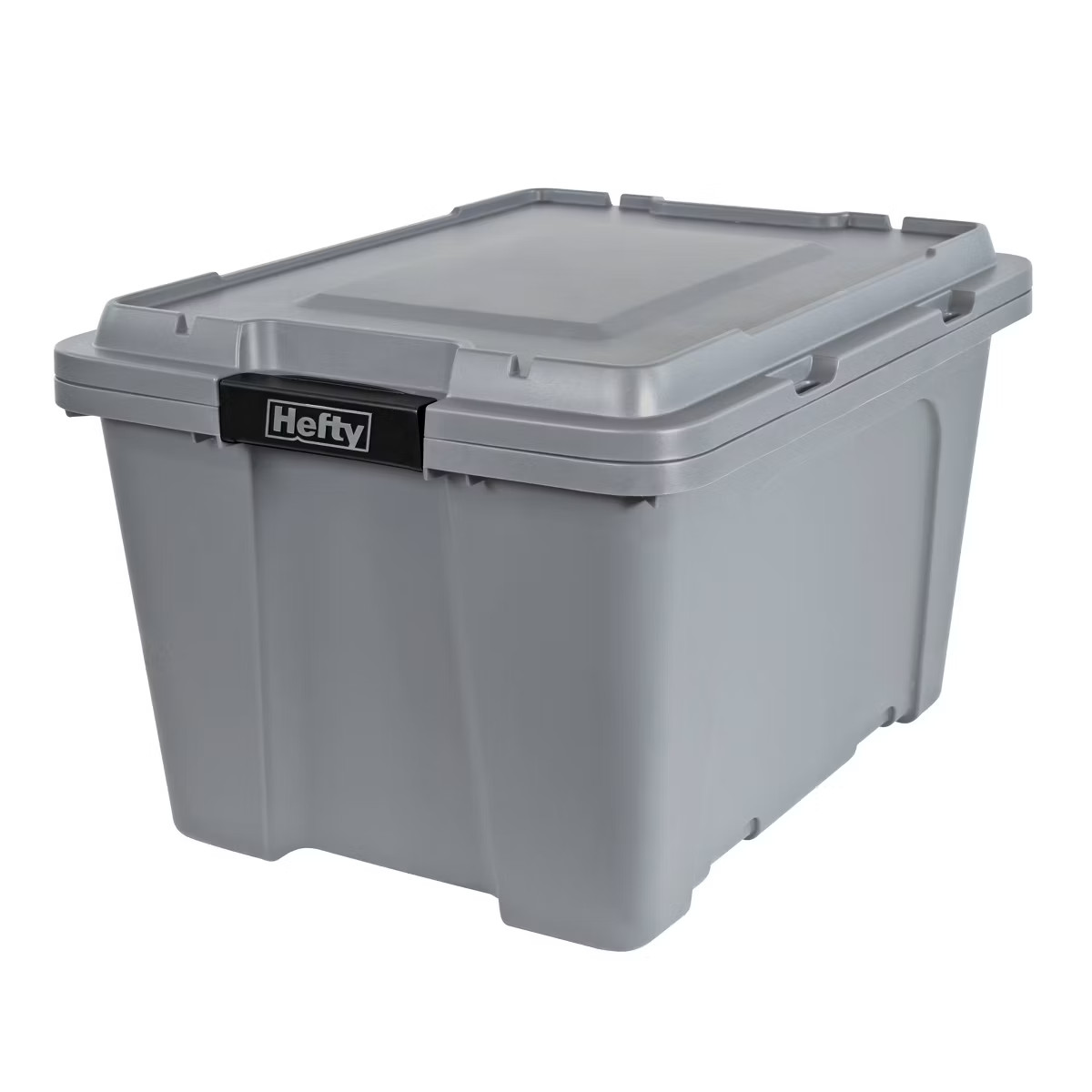 Hefty 18gal Max Pro Storage Tote Gray: Heavy Duty Utility Bin with Locking Handles & Lid | Target