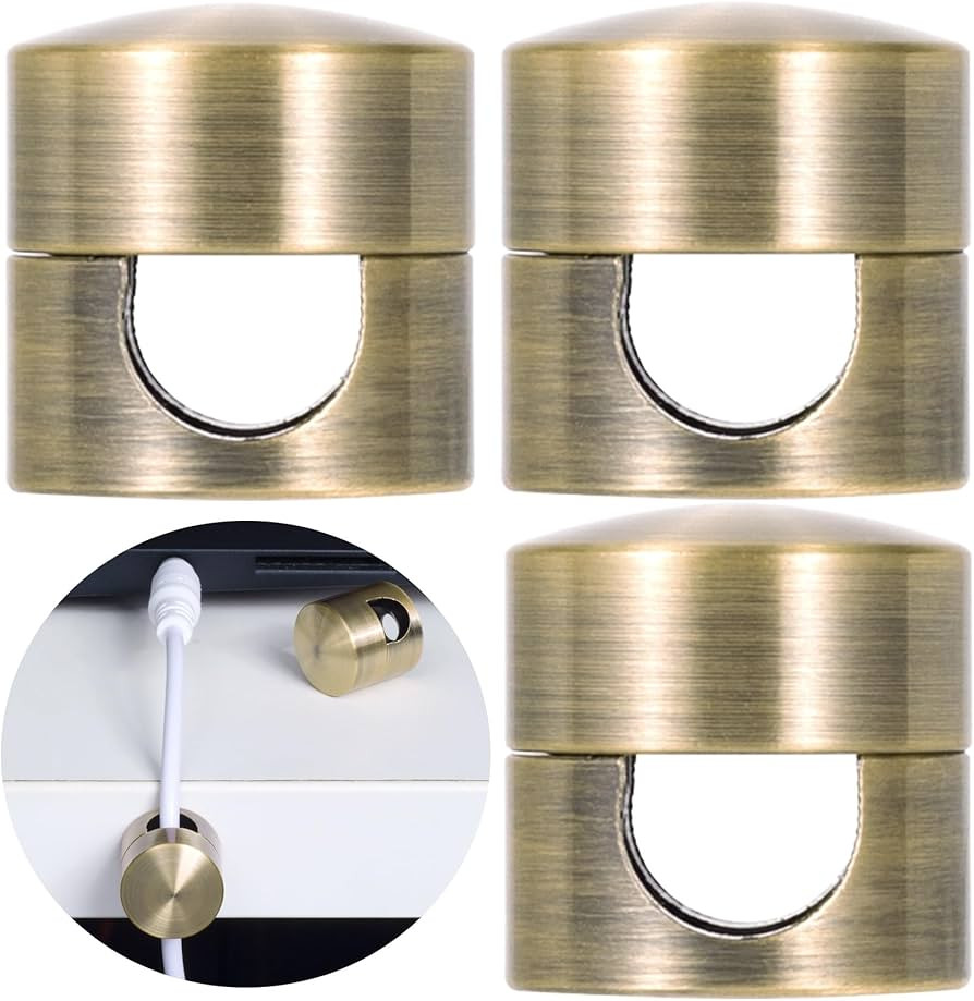 3 Sets Charger Holders for Cords, Antique Copper Color Adjustable Cable Anchor Holders, Adhesive ... | Amazon (US)