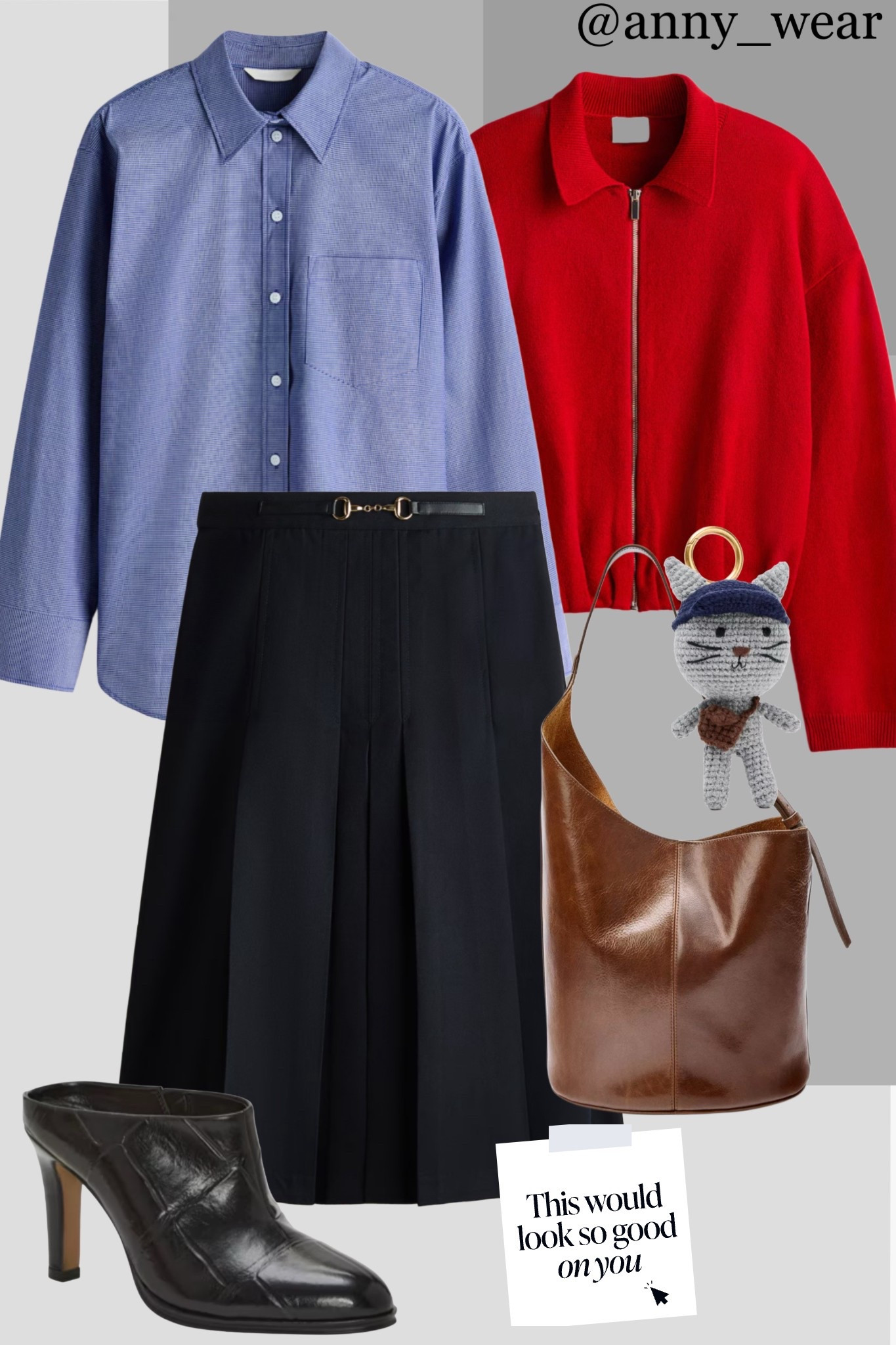 My new go-to formula for looking polished yet cool. This look is all about balancing classic pieces. The pleated skirt and shirt feel timeless, while the statement red jacket makes it modern and fun. It's a put-together outfit that doesn't feel stuffy-perfect for a busy day of classes or meetings.

Zara bag
Zara charm

Winter office outfits 
capsule wardrobe workwear
work party outfit
workwear city outfits 
date night outfits midsize Winter 2025 Mango outfits sunday brunch going out outfits photoshoot outfits dinner date outfit ssense work party outfit zara outfits paris outfit casual wardrobe europe outfits saks 5th avenue new york outfits city street styles new york city ltku over 40 capsule wardrobe popular today summer looks city outfits Abercrombie outfits casual spring outfit classy casual everyday necklace #LTKworkwear #LTKstyletip #LTKover40 #LTKshoecrush #LTKitbag 

#LTKMidsize #LTKootd #LTKSaleAlert