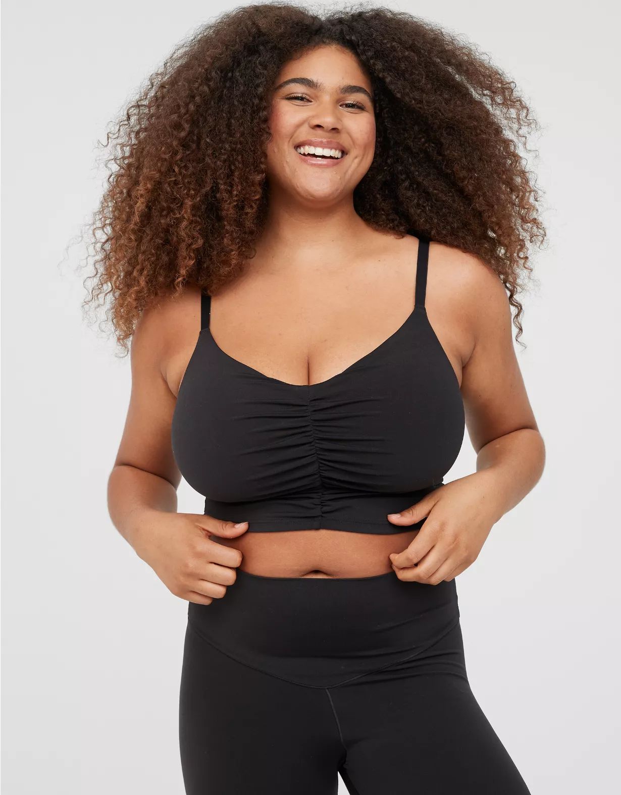OFFLINE By Aerie Real Me Ruched Longline Sports Bra | Aerie
