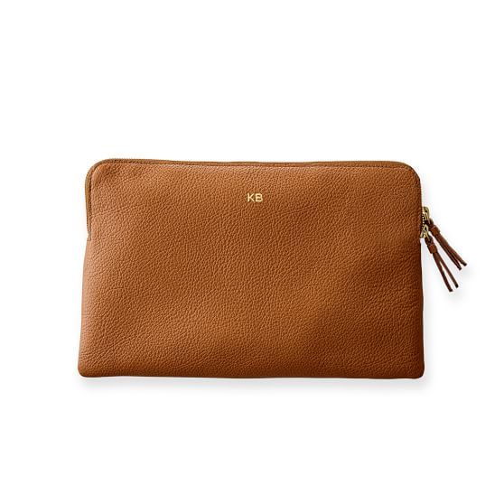 The Daily Zip Pouch, Leather, Camel | Mark and Graham