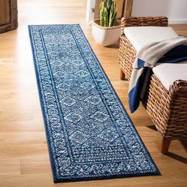Callista Southwestern Navy/Ivory Area Rug | Wayfair Professional