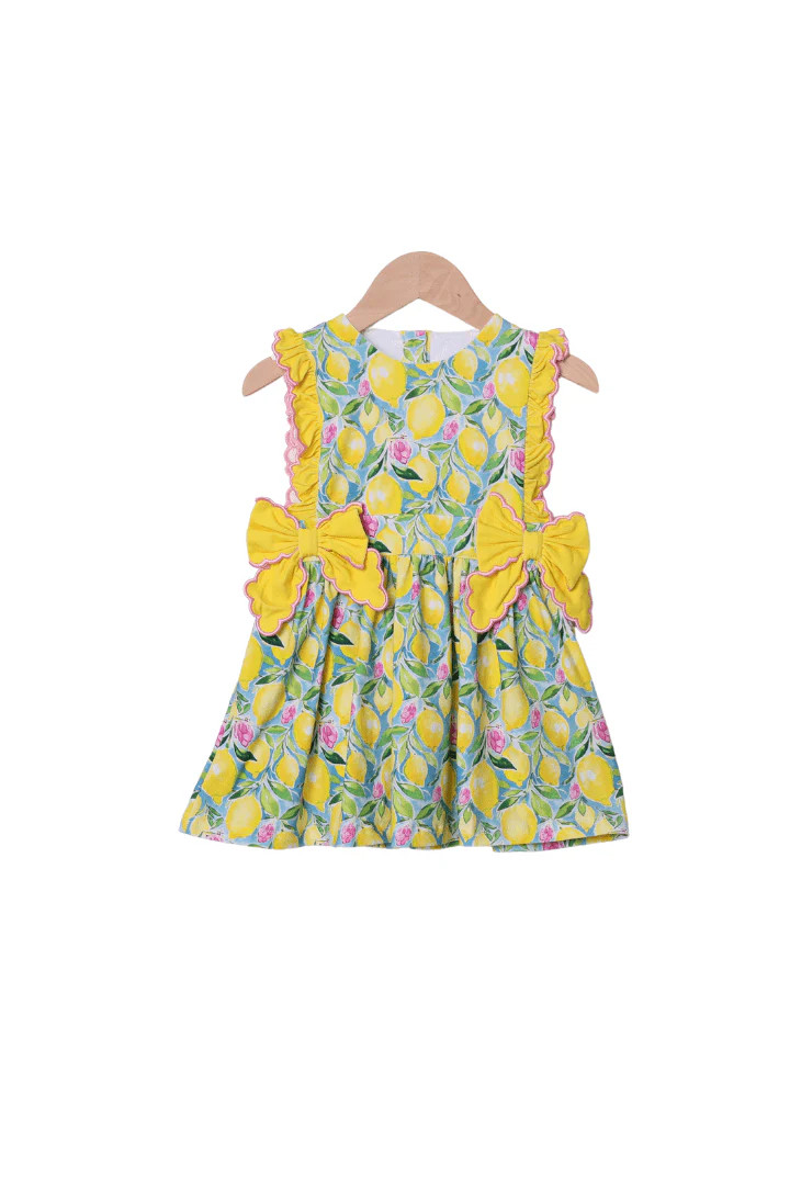 Sweet Lemon Ruffle Dress | The Smocked Flamingo