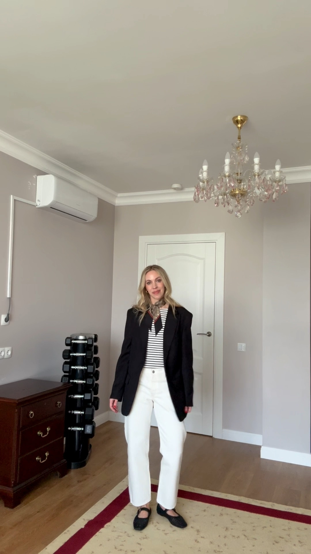 Work outfit, business casual workwear, striped top, Gucci silk scarf, @levi white jeans, spring outfit

#LTKWorkwear #LTKdayinmylife #LTKootd