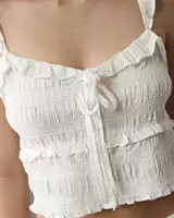 AE Smocked Ruffle Tank Top | American Eagle Outfitters (US & CA)