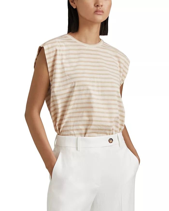 Morgan Cotton Stripe Cap Sleeve Top | Bloomingdale's (US)