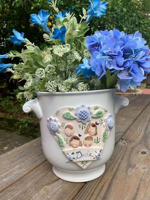 Cache Pot with Childrens Faces in a  Handmade Cache Pot | Etsy | Etsy (US)