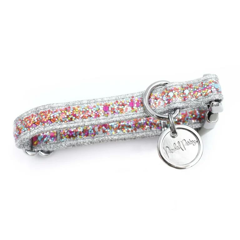 Vibrant Life Polyester Confetti Fashion Dog Collar, Silver, M | Walmart (US)