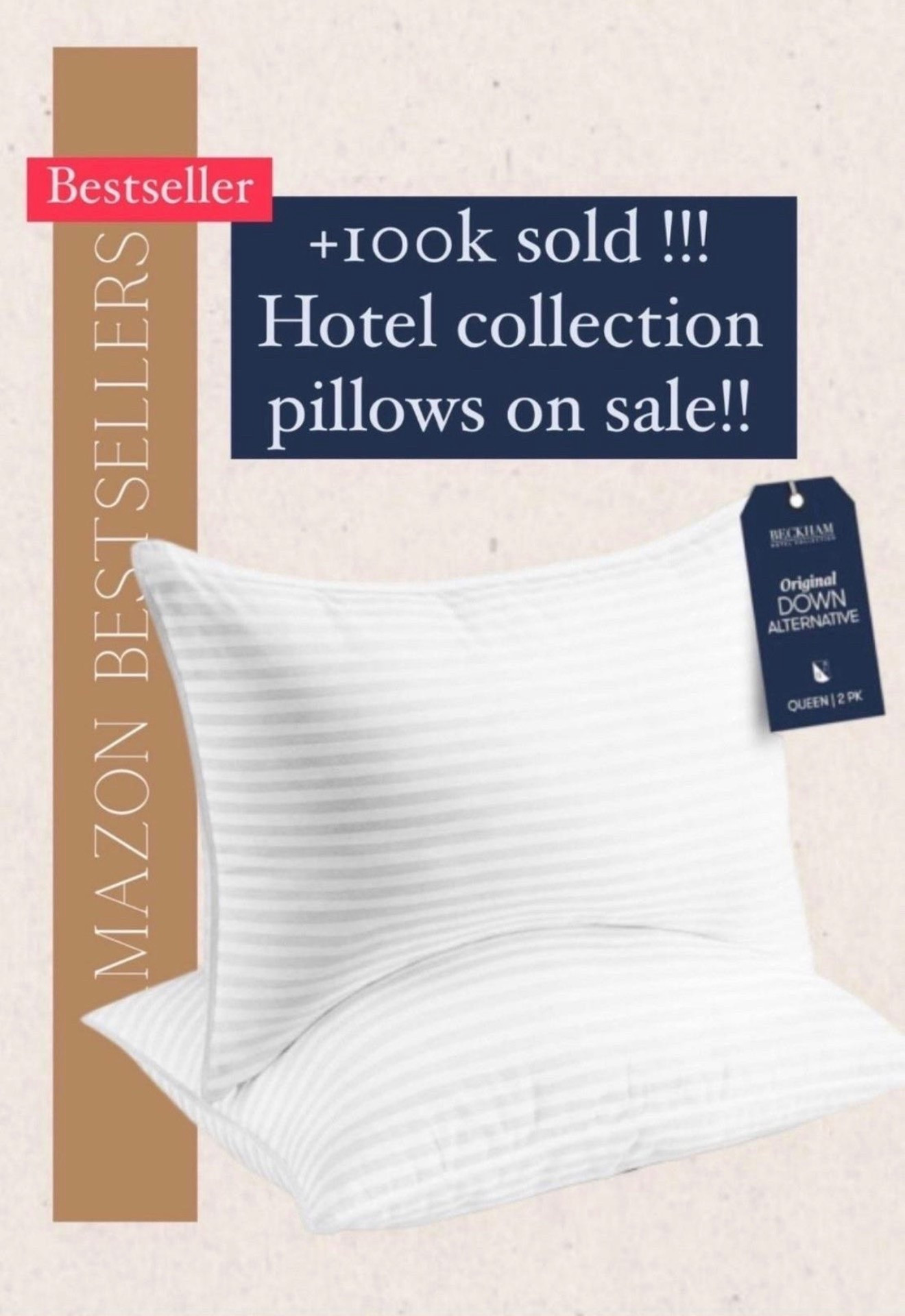 This hotel collection pillow has been a most loved bestseller and if you are in the market for new pillows then you should take a look.  There is a deal on it right now