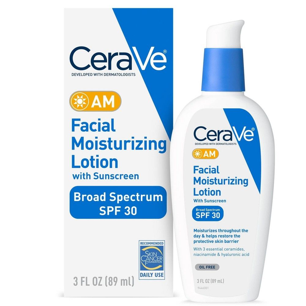 CeraVe Face Moisturizer with Sunscreen, AM Facial Moisturizing Lotion for Normal to Dry Skin - SPF 3 | Target