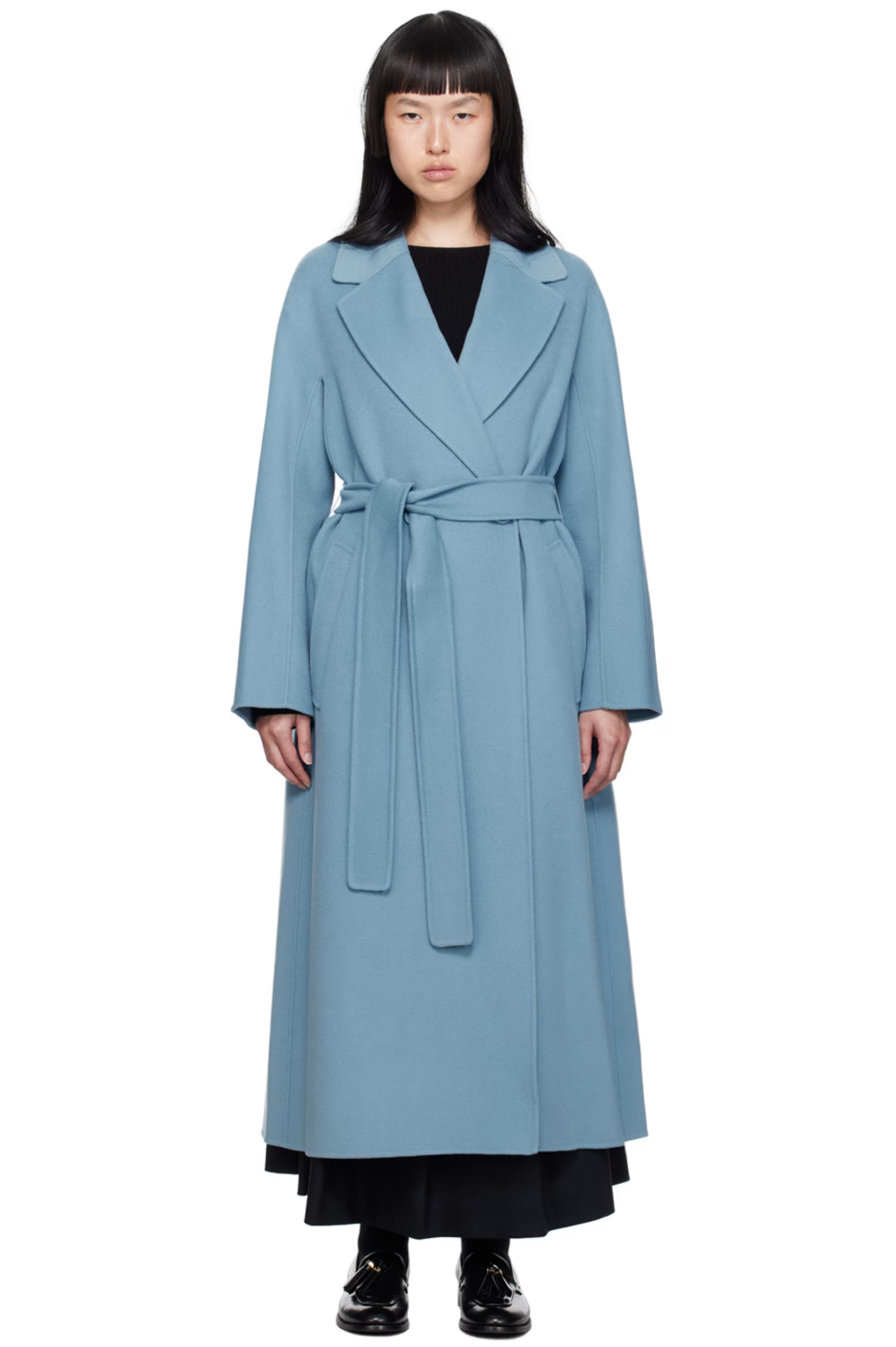 S Max Mara - Blue Eliot Coat | SSENSE