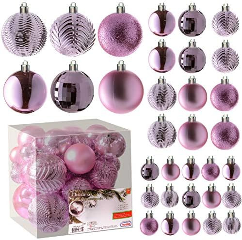 XmasExp 34ct Christmas Ball Ornaments Shatterproof Christmas Ornaments Set Decorations for Xmas Tree | Amazon (US)