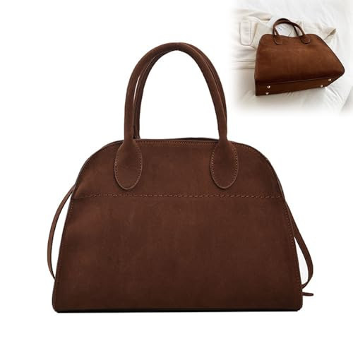 Modavo Parisian Stroll Bag brown suede handbag suede satchel bags for women Fashion Retro Shoulder Satchel (Brown Small) | Amazon (US)