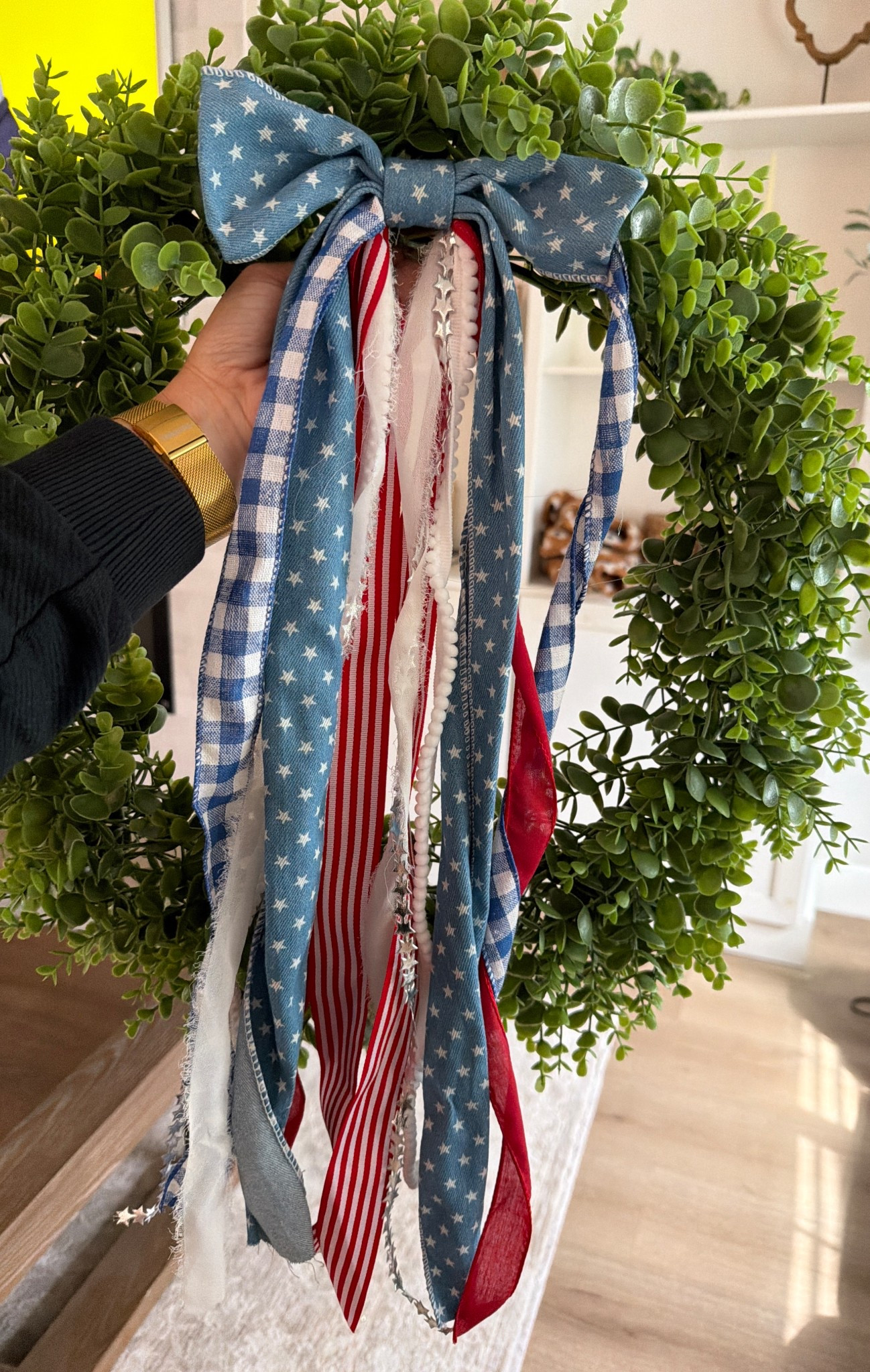 Patriotic wreath #mytexashome #4thofjuly