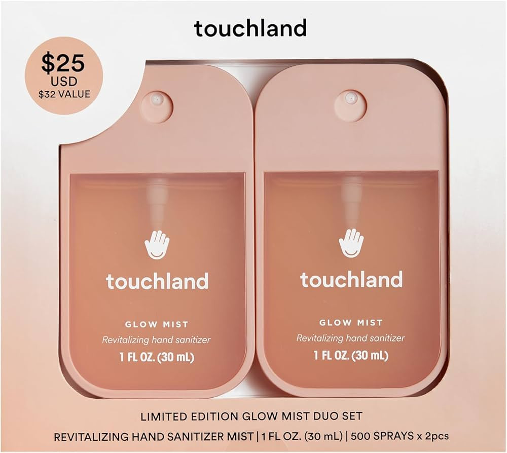Touchland Limited Edition Glow Mist Duo Set, Revitalizing Hand Sanitizer Spray, Rosewater scented... | Amazon (US)