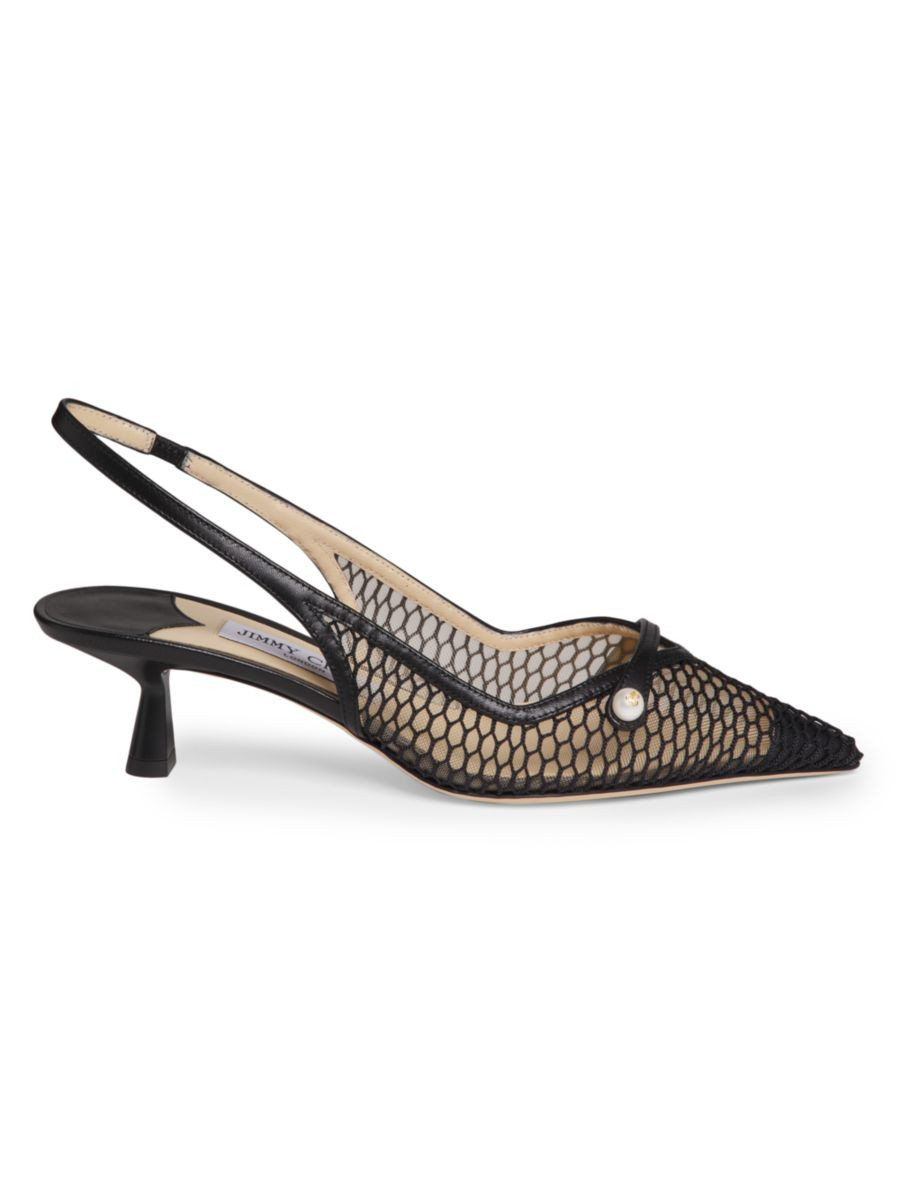 Only at SaksJimmy ChooCore Mesh & Leather Slingback Pumps | Saks Fifth Avenue