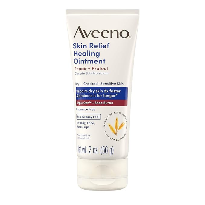 Aveeno Skin Relief Healing Ointment, Repair & Protect Extra Dry, Cracked Skin, Glycerin Protectan... | Amazon (US)