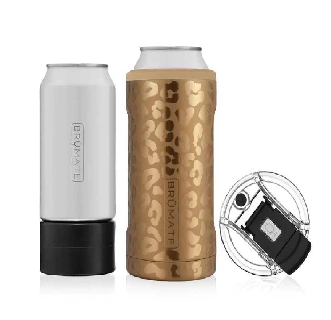 BruMate Hopsulator Trio 16 oz Leopard Gold BPA Free Can Insulator | Walmart (US)
