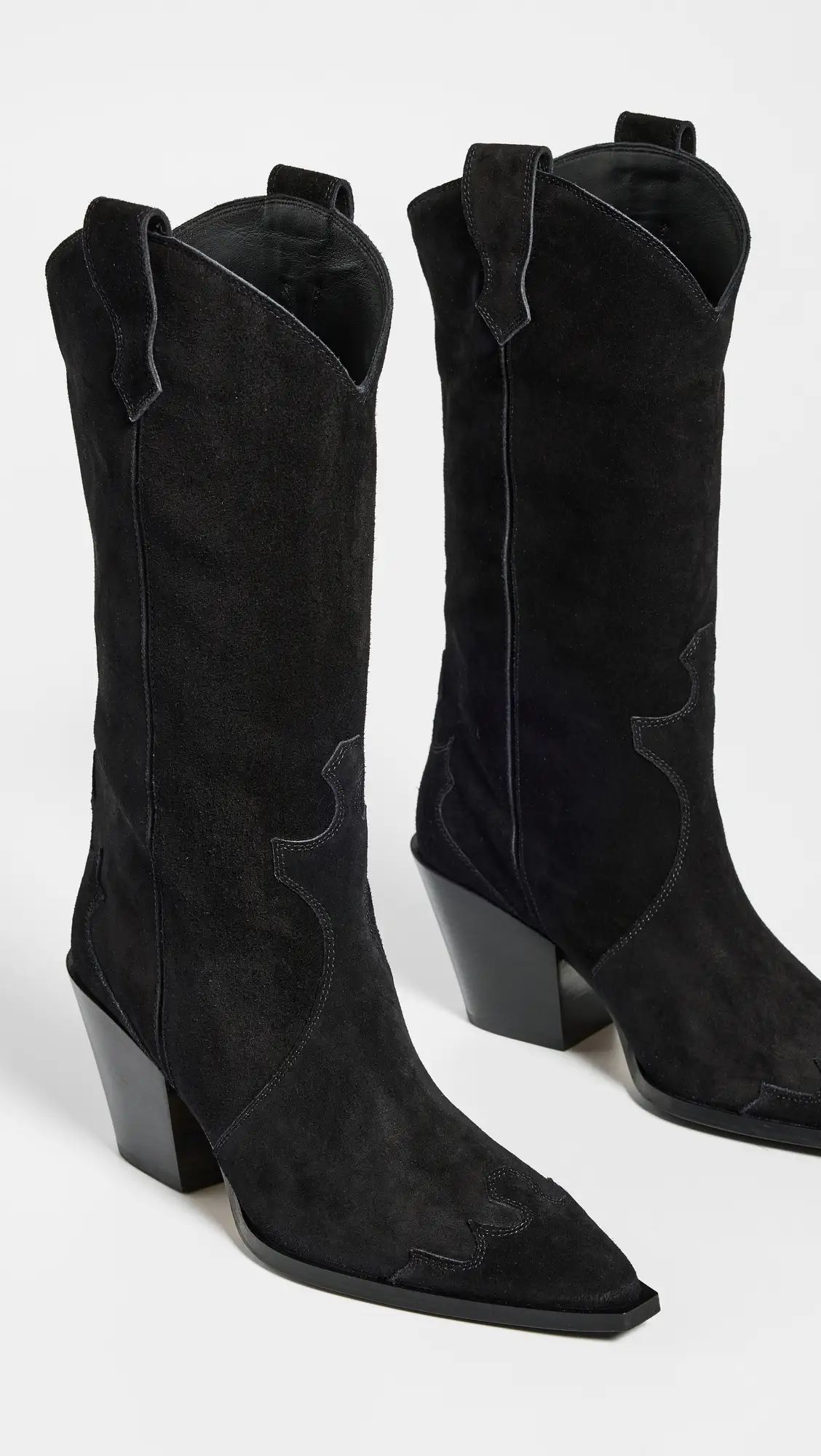 AEYDE Ariel Cow Suede Leather Black Boots | Shopbop | Shopbop