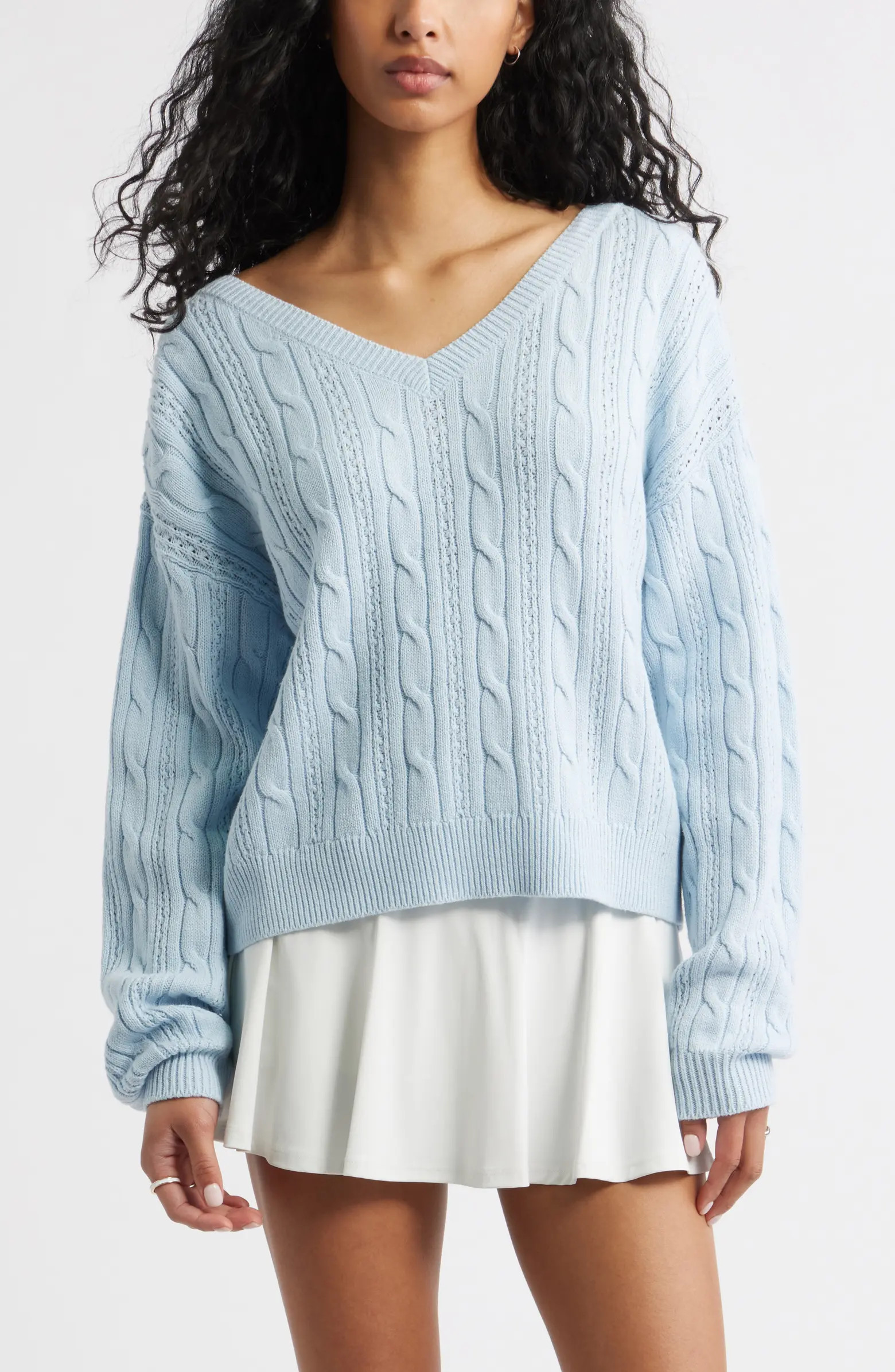 Bow Back Cable Knit Sweater | Nordstrom