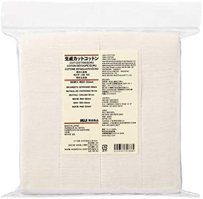 MUJI Makeup Facial Soft Cut Cotton Unbleached 60x50 mm 180pcs | Amazon (US)
