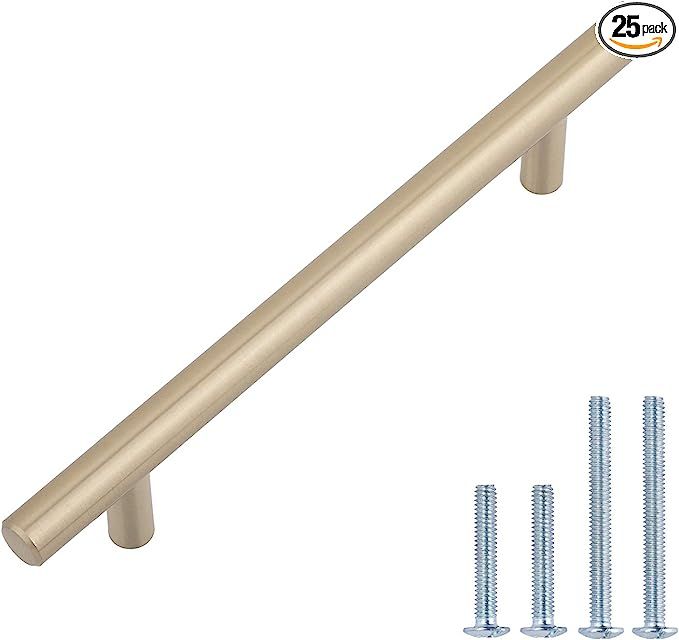 Amazon Basics Euro Bar Cabinet Handle (1/2-inch Diameter), 7.38-inch Length (5-inch Hole Center),... | Amazon (US)