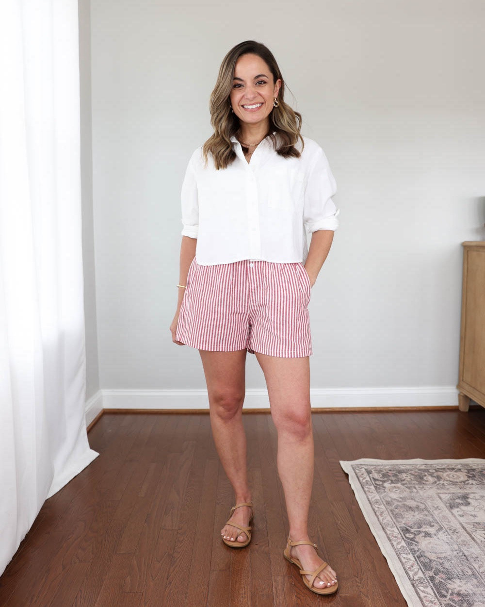Under $15 Amazon shorts styled three ways for Summer!

Striped shorts (Amazon): xs 

Outfit 1:
Cropped Button Up Top (Old Navy): petite xs
Sandals: tts

Outfit 2:
White sweater tank top (Quince): xs
Straw bag (Sezane)
Gold sandals (Sam Edelman): tts

Outfit 3:
Top (Nordstrom): xxs 
Sandals (Sam Edelman): true to size 

My measurements for reference: I’m 4’10” and 105lbs. My bust, waist, and hip measurement is 32”, 24”, and 36”.

#LTKootd #LTKPetite #LTKSaleAlert