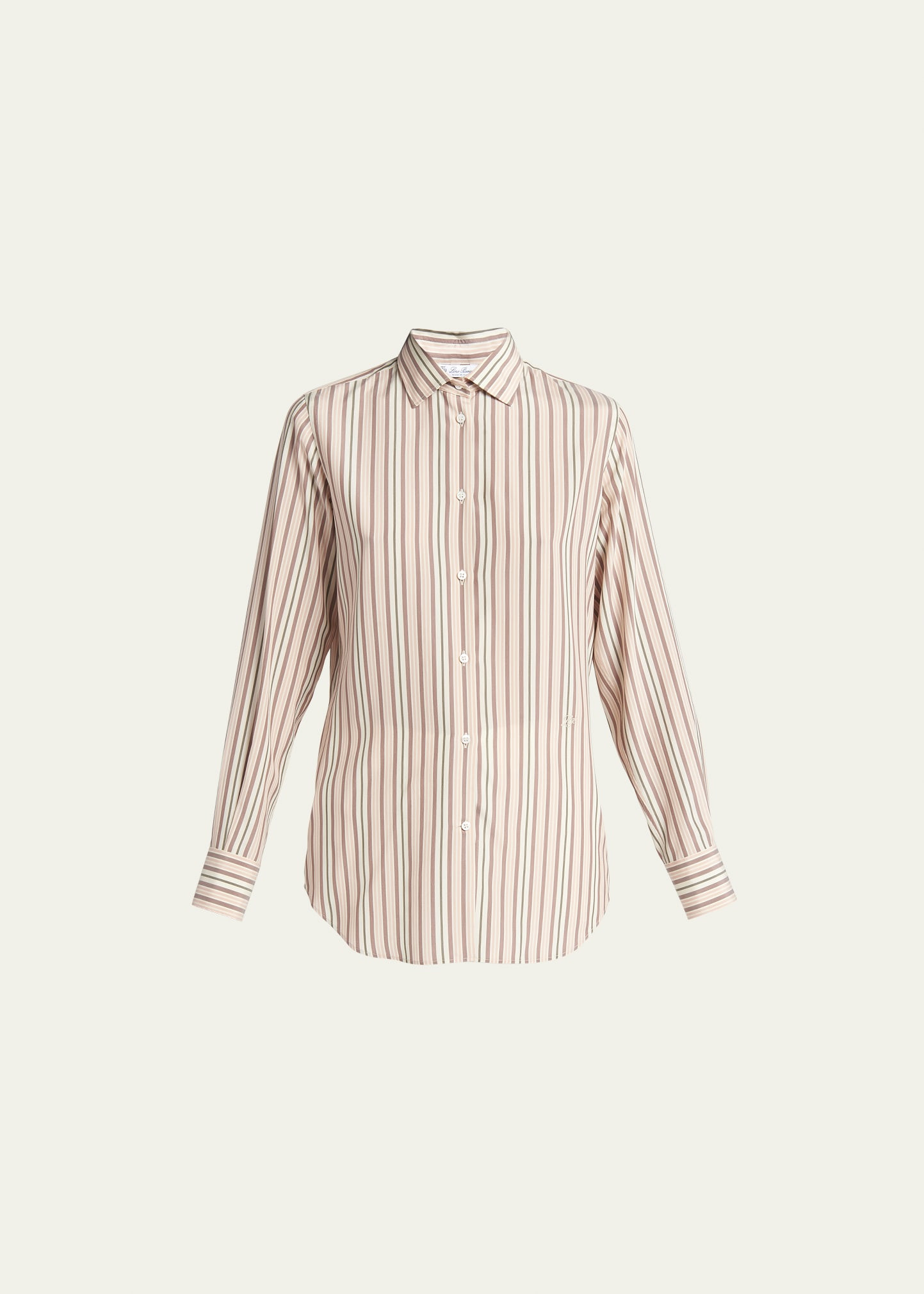Loro Piana Kara Countryside Stripe Collared Shirt | Bergdorf Goodman