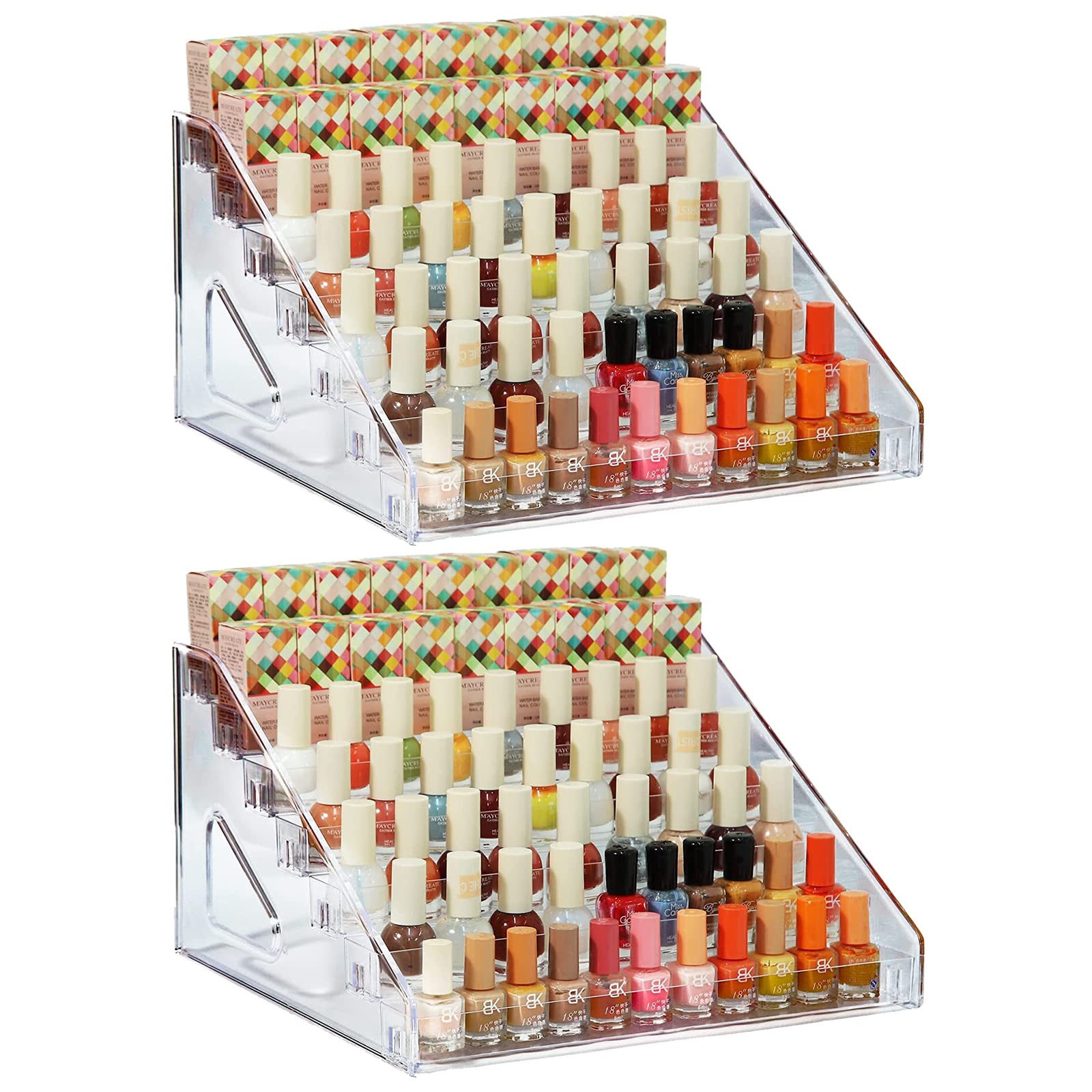 Nail Polish Organizer 84 Bottles of 7 Layers Sunglass Organizer Acrylic Display Rack Eyeglasses S... | Amazon (US)