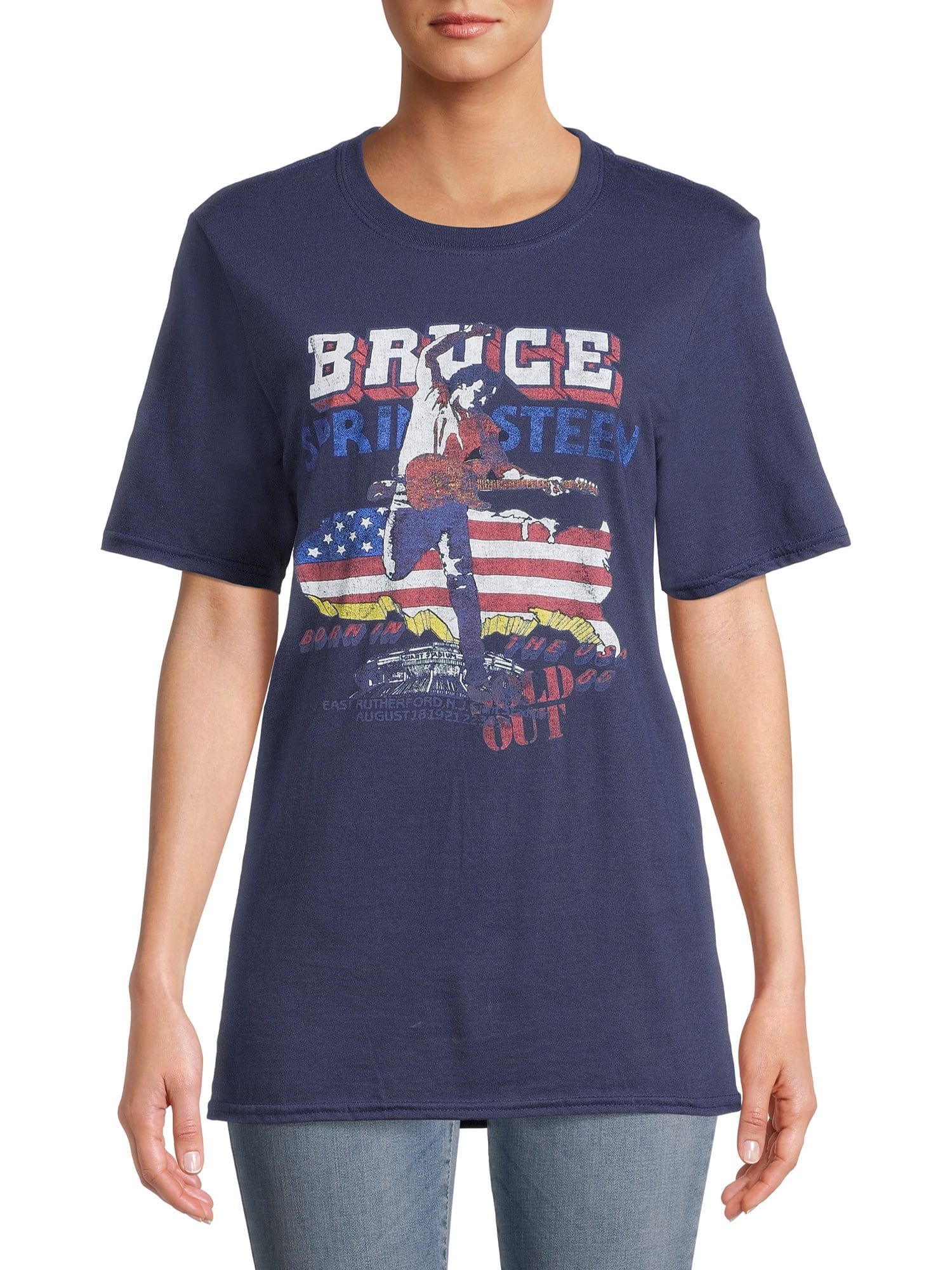 Bruce Springsteen Women's Junior USA Short Sleeve Graphic Tee - Walmart.com | Walmart (US)